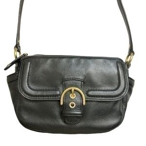 Coach vintage y2k black leather soho crossbody camera bag